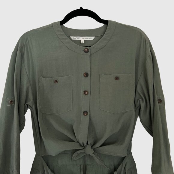 Rachel Roy Romper Style Dress Skirt Bare Midriff - Olive Green - US 6 - Picture 3 of 5